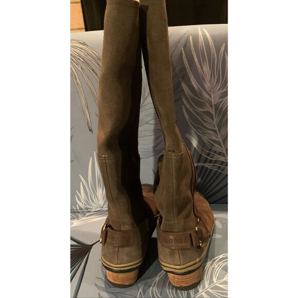 Sorel Slimboot Leather Suede Western Waterproof Tall Riding Boots sz 9.5 - Picture 5 of 11